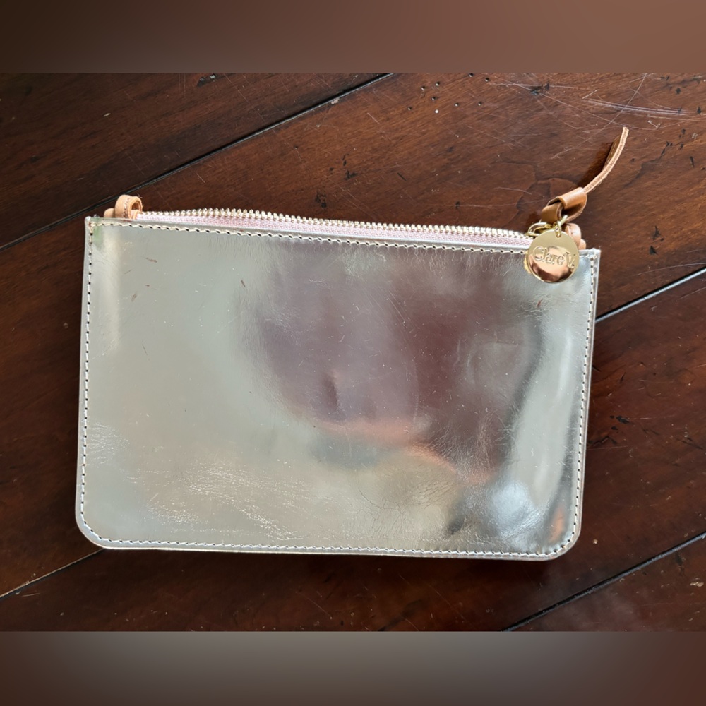 Clare V. Margot Wallet Clutch w/ Tabs Metallic Silver - Picture 9 of 9